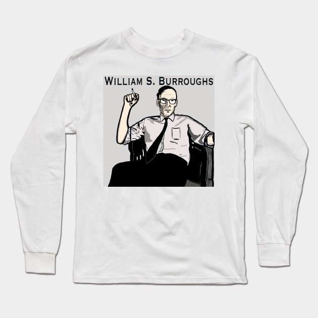 William Burroughs Long Sleeve T-Shirt by TL Bugg